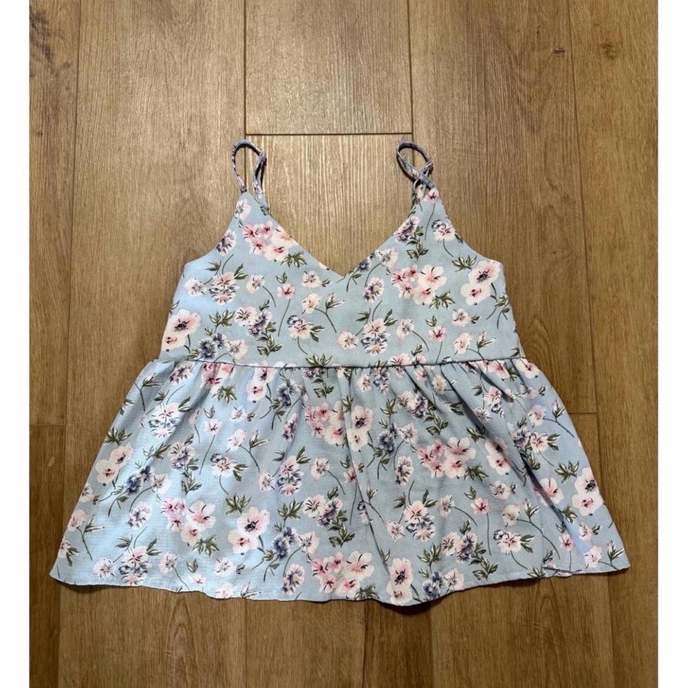 Floral Blue Tank Top